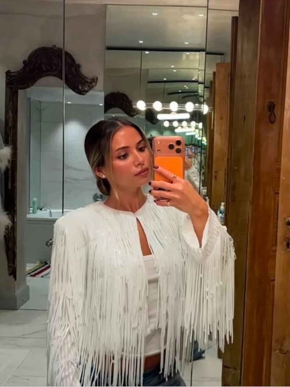 ZARA SEQUIN FRINGE JACKET - Picture 13 of 16